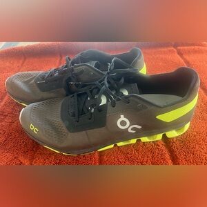 On Running Men's Brown and Neon Athletic Shoes